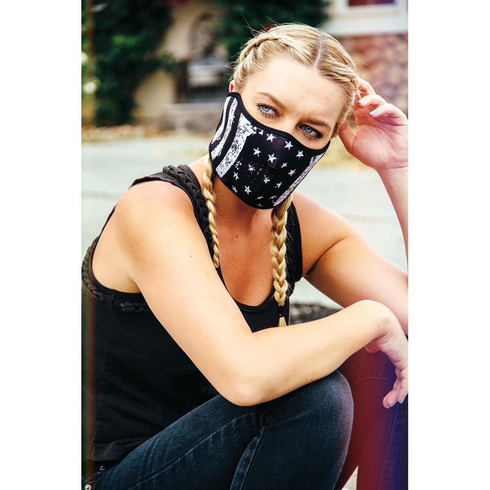 ZAN Neoprene Flag Half Mask Black / White