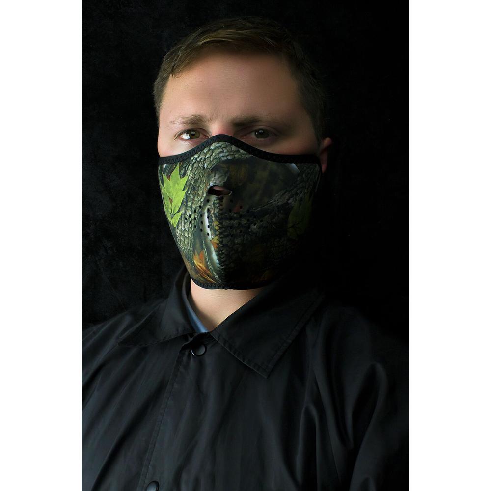 ZAN Neoprene Forest Camo Half Mask Green