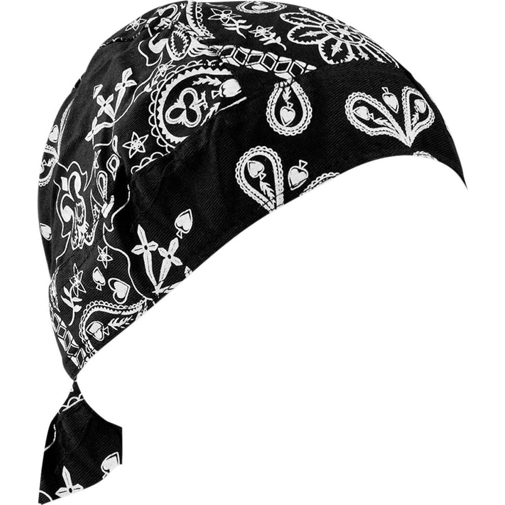 ZAN Road Hog Flydanna Paisley Headwrap Black / White