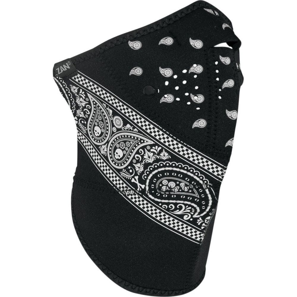 ZAN 3-Panel Neo-X Neoprene Paisley Face Mask Black / White