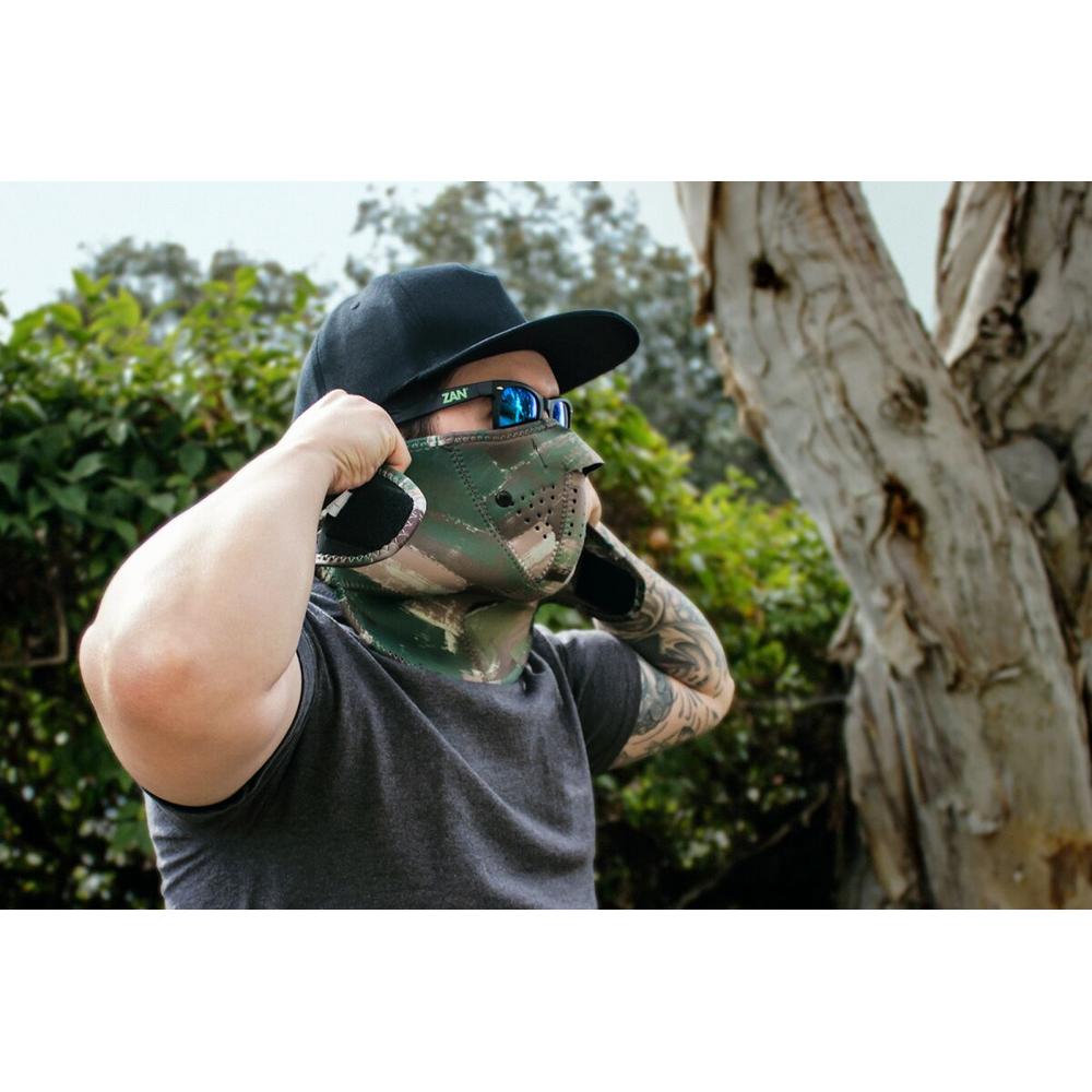 ZAN 3 Panel Neo-X Face Mask Brown / Camo Green