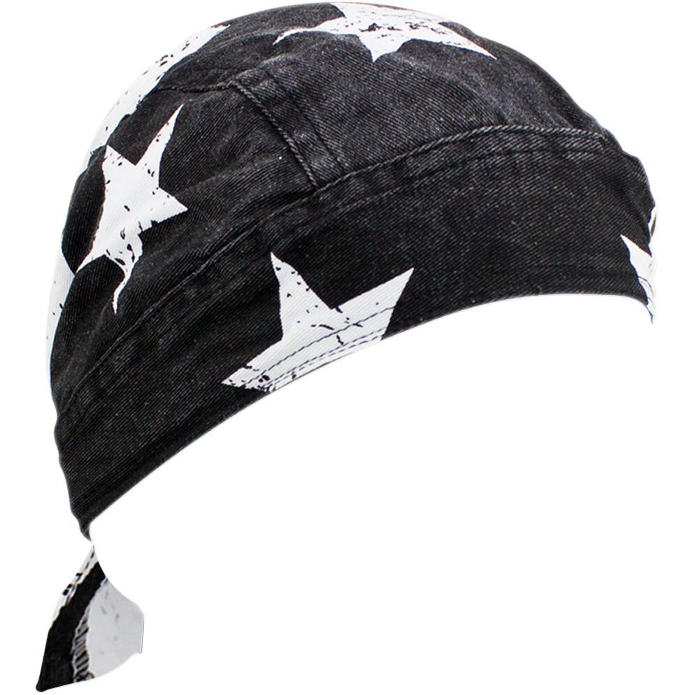 ZAN Road Hog Flydanna Flag Tie-On Headwrap Black / White