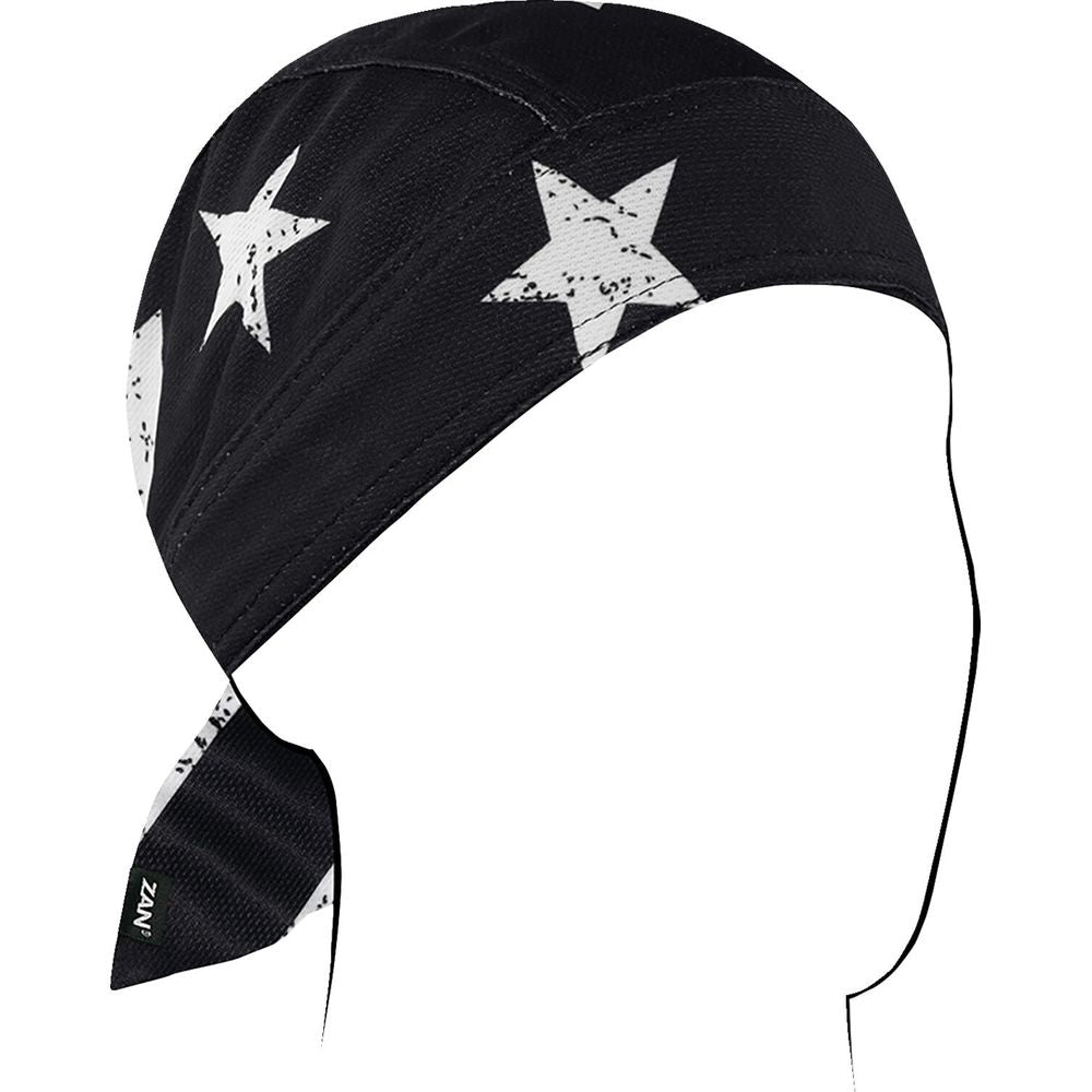 ZAN Flydanna Micro-Mesh Polyester Headwrap Black / White Flag