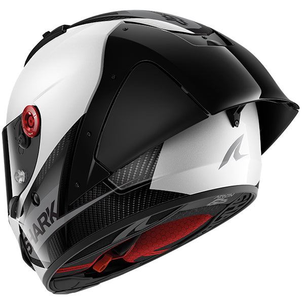 Shark Aeron-GP Full Face Helmet Blank SP White / Carbon / Black (Image 3) - ThrottleChimp