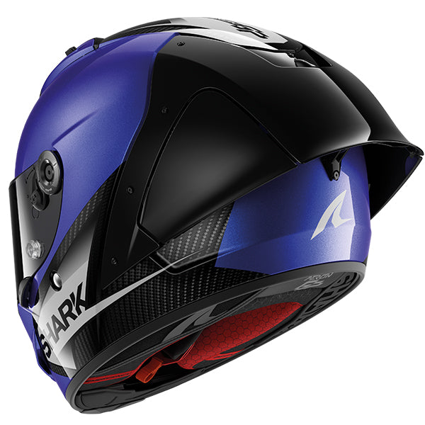 Shark Aeron-GP Full Face Helmet Blank SP Blue / Carbon / Black (Image 3) - ThrottleChimp