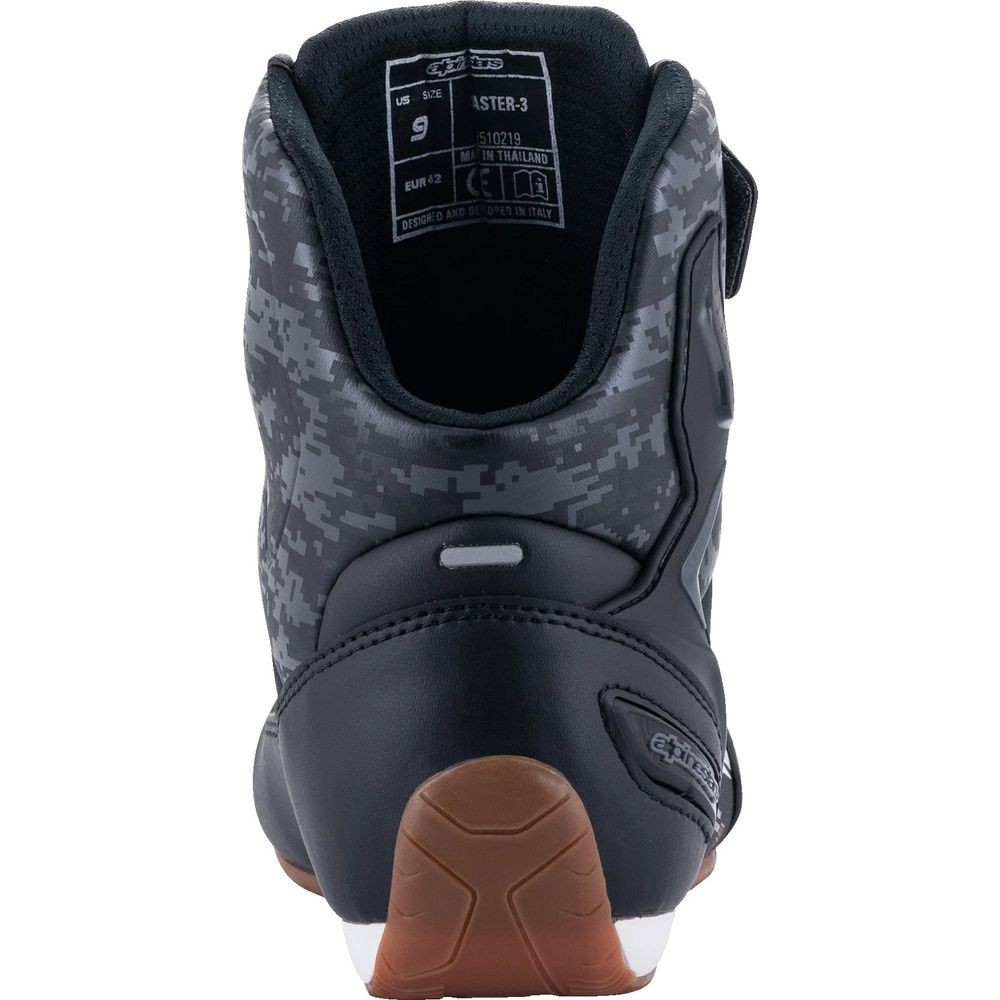 Alpinestars Faster-3 Shoes Black / Dark Grey / Gum FREE 1 YEAR Returns, FREE UK Delivery | ThrottleChimp