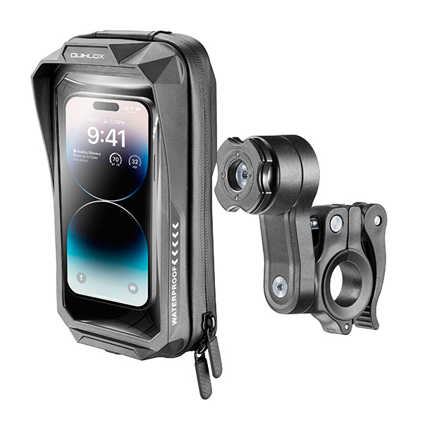 Interphone 7" Quiklox Handlebar Mount & Waterproof Hard Case Kit Black FREE 1 YEAR Returns, FREE UK Delivery | ThrottleChimp