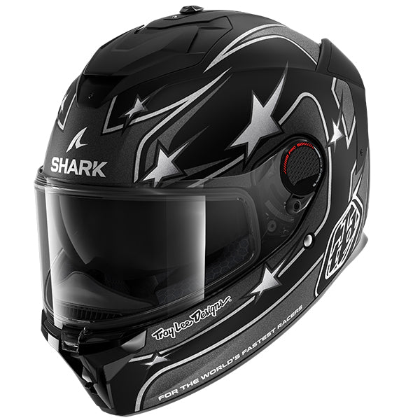 Shark x Troy Lee Designs Spartan GT Pro Full Face Helmet Flagstaff Black / Anthracite / Silver FREE 1 YEAR Returns, FREE UK Delivery | ThrottleChimp