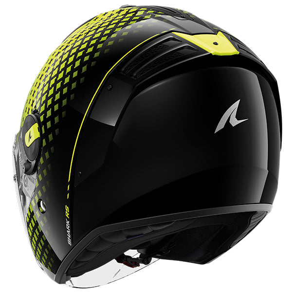 Shark RS Jet Open Face Helmet Stride Black / Yellow / Silver (Image 3) - ThrottleChimp