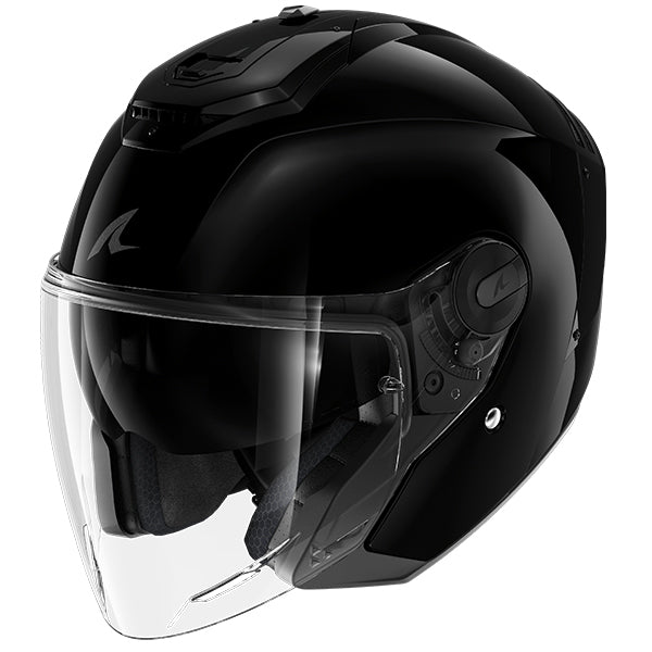 Shark RS Jet Open Face Helmet Blank Black FREE 1 YEAR Returns, FREE UK Delivery | ThrottleChimp