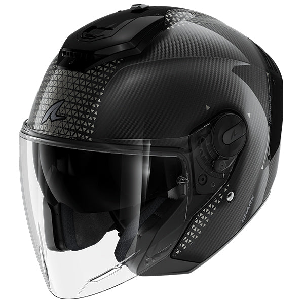 Shark RS Jet Carbon Open Face Helmet Ikonik Black / Anthracite FREE 1 YEAR Returns, FREE UK Delivery | ThrottleChimp