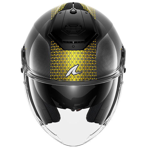 Shark RS Jet Carbon Open Face Helmet Ikonik Black / Silver / Yellow FREE 1 YEAR Returns, FREE UK Delivery | ThrottleChimp