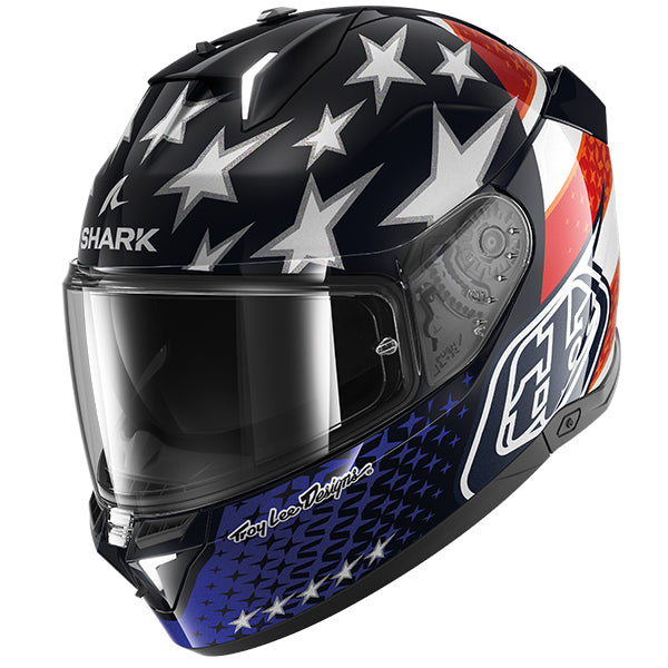 Shark x Troy Lee Designs Skwal i3 Full Face Helmet US Flag Blue / Red / White FREE 1 YEAR Returns, FREE UK Delivery | ThrottleChimp