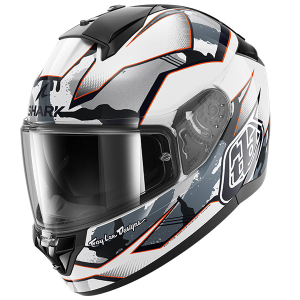 Shark x Troy Lee Designs Ridill 2 Full Face Helmet Matrix Camo White / Silver / Red FREE 1 YEAR Returns, FREE UK Delivery | ThrottleChimp