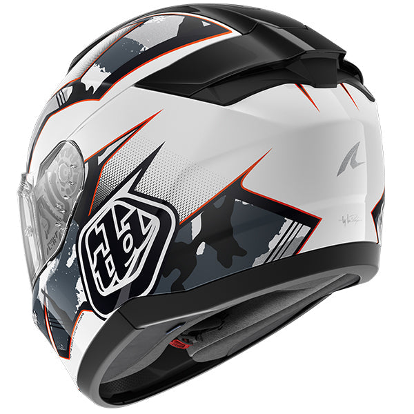 Shark x Troy Lee Designs Ridill 2 Full Face Helmet Matrix Camo White / Silver / Red FREE 1 YEAR Returns, FREE UK Delivery | ThrottleChimp