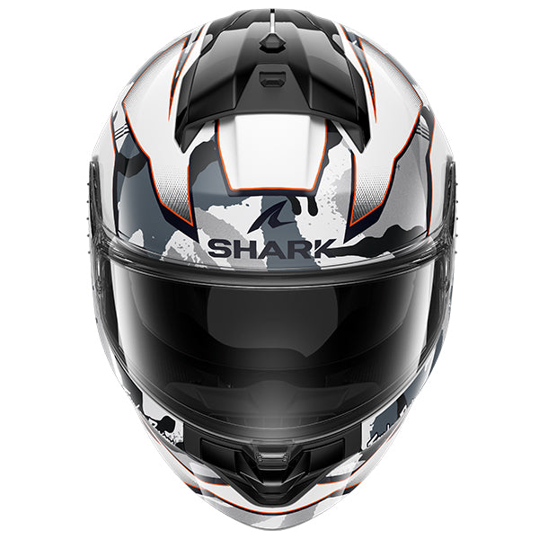 Shark x Troy Lee Designs Ridill 2 Full Face Helmet Matrix Camo White / Silver / Red FREE 1 YEAR Returns, FREE UK Delivery | ThrottleChimp