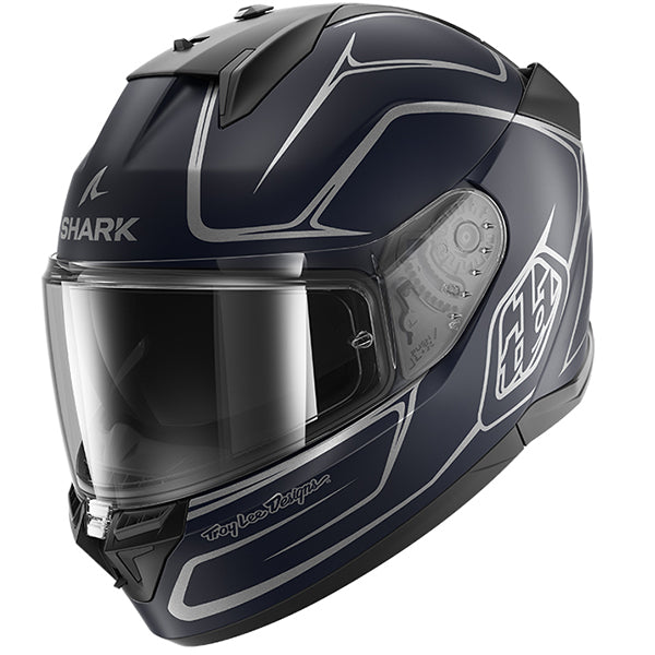 Shark x Troy Lee Designs D-Skwal 3 Full Face Helmet Drone Black / Silver - ThrottleChimp