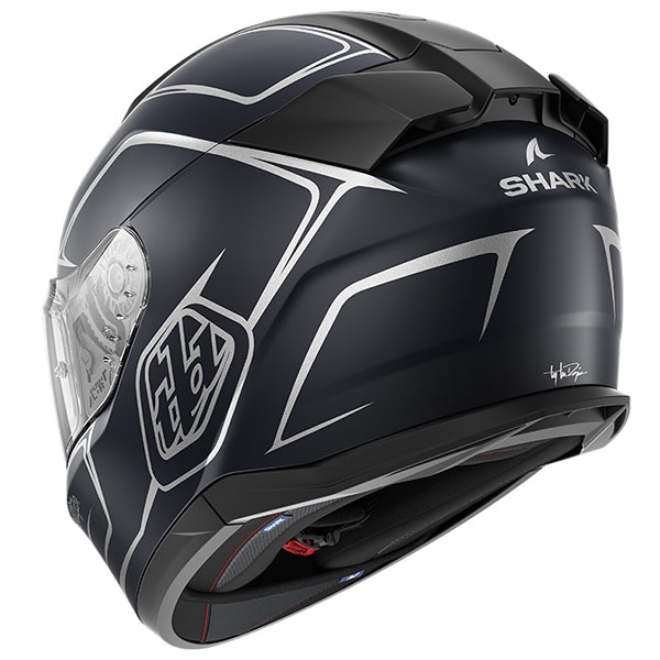 Shark x Troy Lee Designs D-Skwal 3 Full Face Helmet Drone Black / Silver (Image 3) - ThrottleChimp