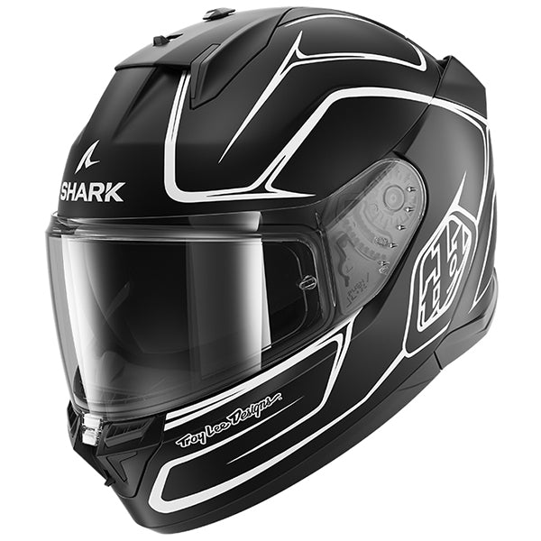 Shark x Troy Lee Designs D-Skwal 3 Full Face Helmet Drone Matt Black / White FREE 1 YEAR Returns, FREE UK Delivery | ThrottleChimp