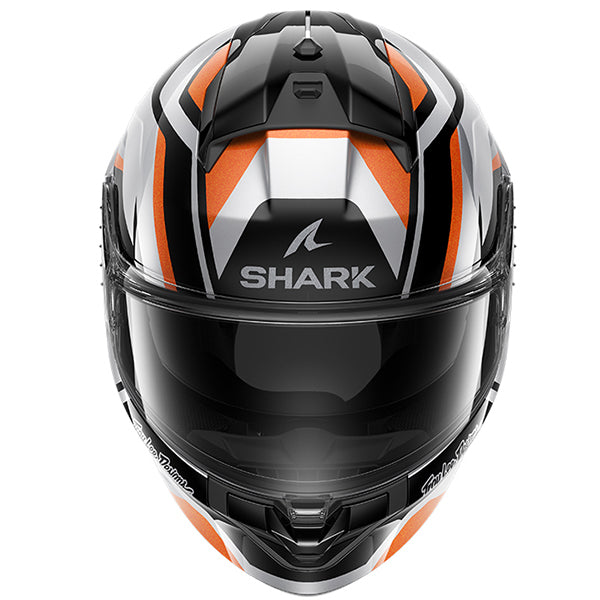 Shark x Troy Lee Designs Ridill 2 Full Face Helmet Apex Silver / Black / Orange FREE 1 YEAR Returns, FREE UK Delivery | ThrottleChimp