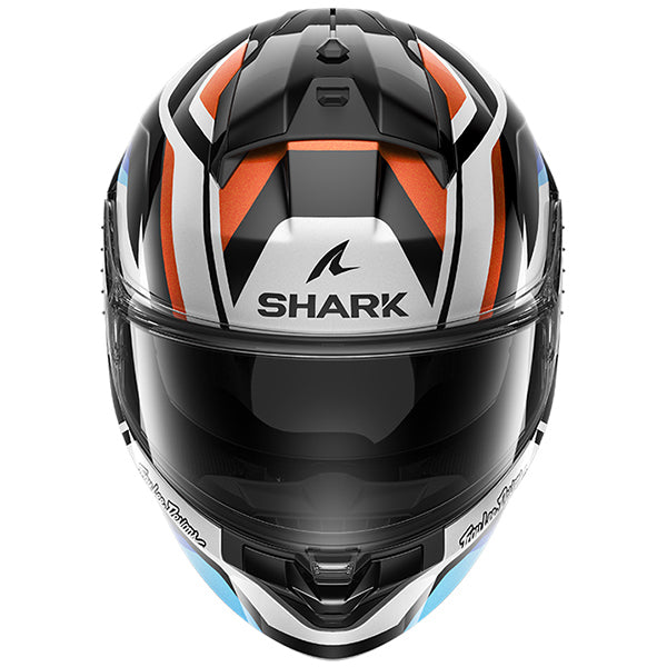 Shark x Troy Lee Designs Ridill 2 Full Face Helmet Apex Black / White / Blue FREE 1 YEAR Returns, FREE UK Delivery | ThrottleChimp