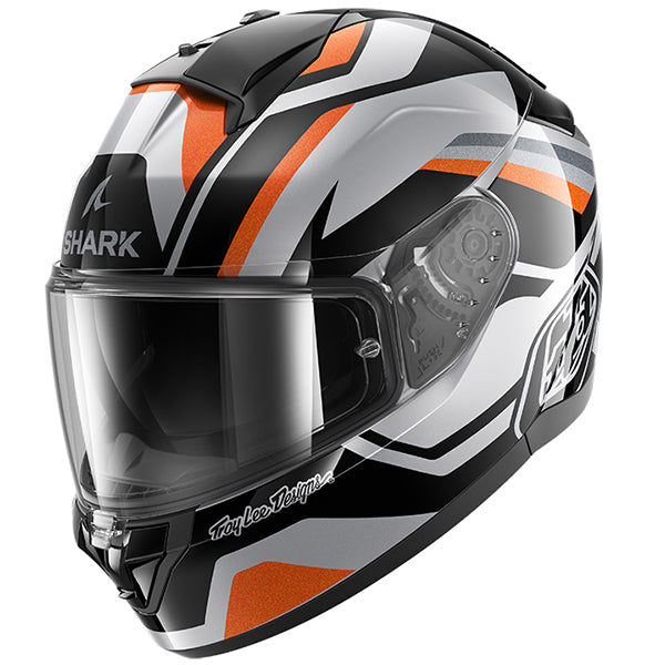 Shark x Troy Lee Designs Ridill 2 Full Face Helmet Apex Silver / Black / Orange FREE 1 YEAR Returns, FREE UK Delivery | ThrottleChimp