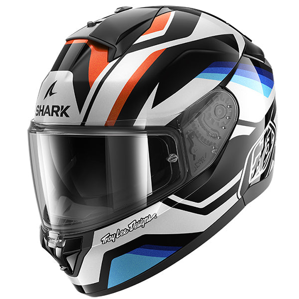 Shark x Troy Lee Designs Ridill 2 Full Face Helmet Apex Black / White / Blue FREE 1 YEAR Returns, FREE UK Delivery | ThrottleChimp