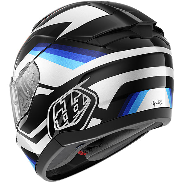 Shark x Troy Lee Designs Ridill 2 Full Face Helmet Apex Black / White / Blue (Image 3) - ThrottleChimp