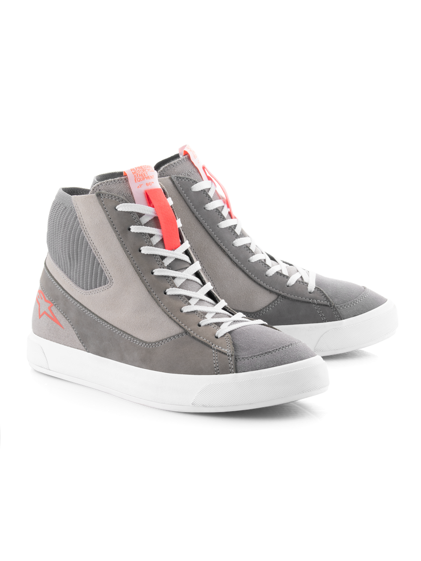 Alpinestars Stated Shoes Light Grey / Fluo Red / White FREE 1 YEAR Returns, FREE UK Delivery | ThrottleChimp