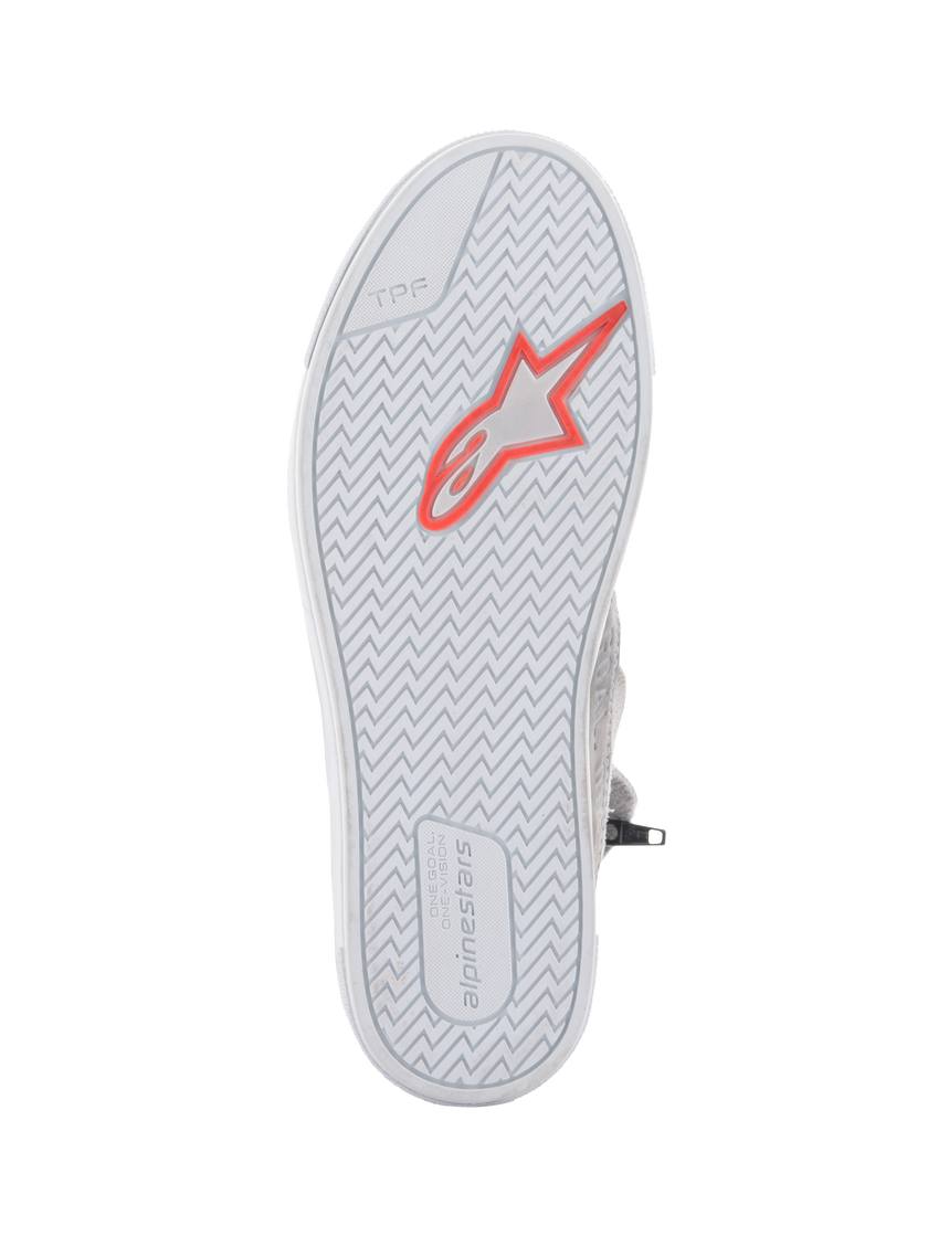 Alpinestars Stated Shoes Light Grey / Fluo Red / White FREE 1 YEAR Returns, FREE UK Delivery | ThrottleChimp