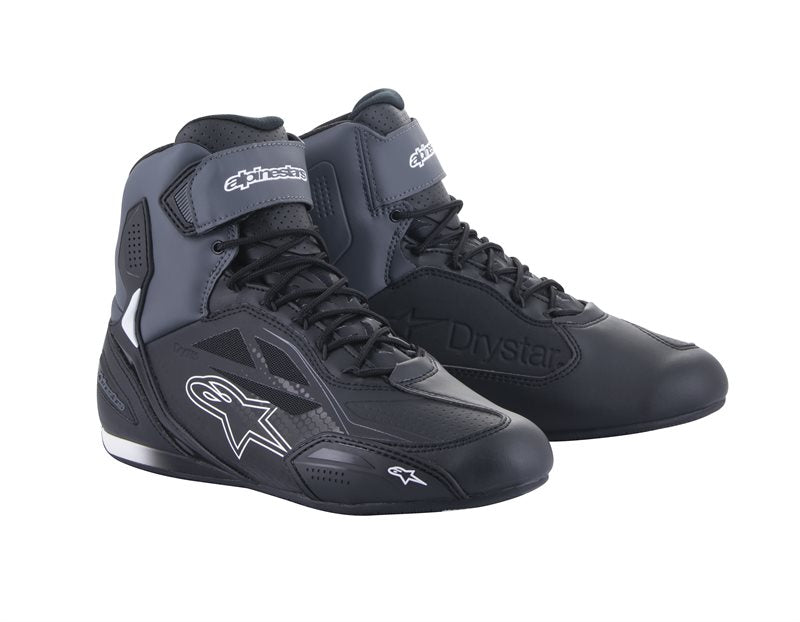 Alpinestars Faster-3 Drystar Shoes Black / Dark Grey FREE 1 YEAR Returns, FREE UK Delivery | ThrottleChimp