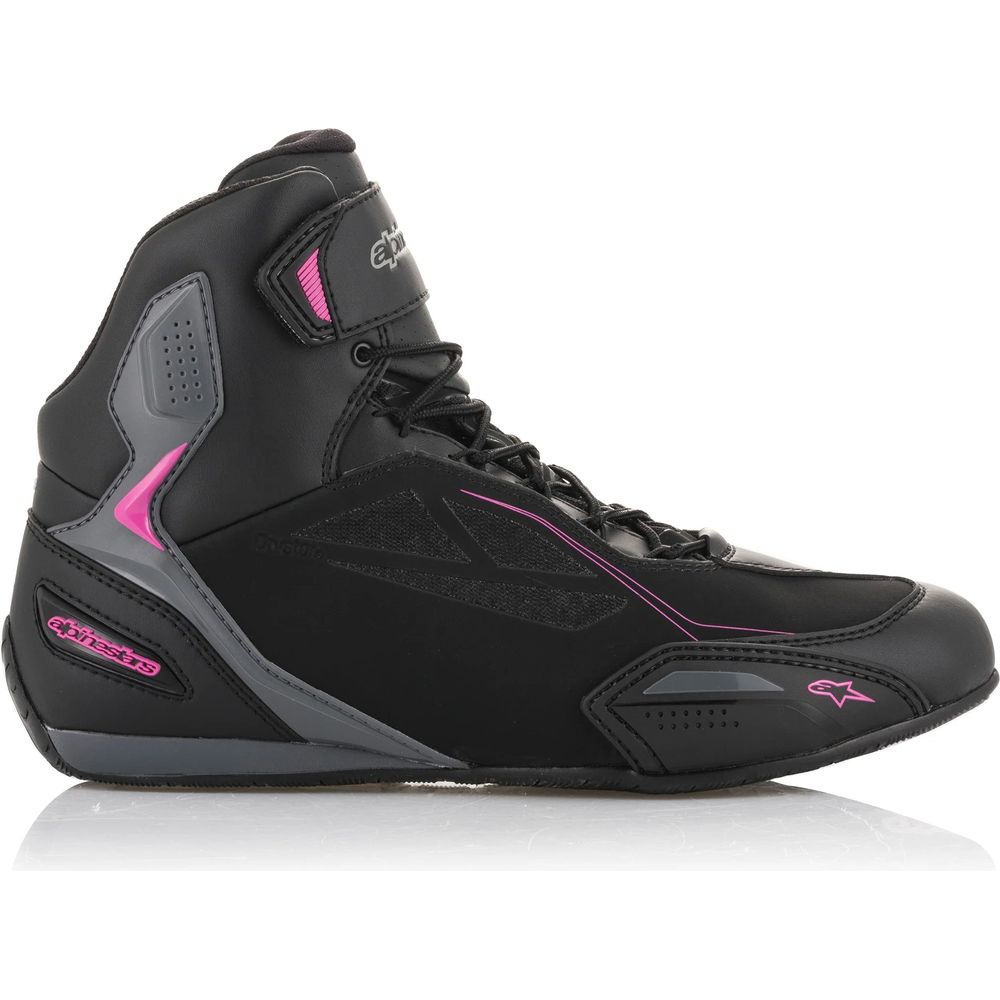 Alpinestars Stella Faster 3 Drystar Ladies Shoes Black / Dark Grey / Fuchsia (Image 5) - ThrottleChimp