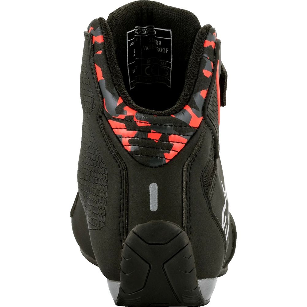 Alpinestars Sektor Waterproof Riding Shoes Black / Dark Grey / Fluo Red (Image 4) - ThrottleChimp