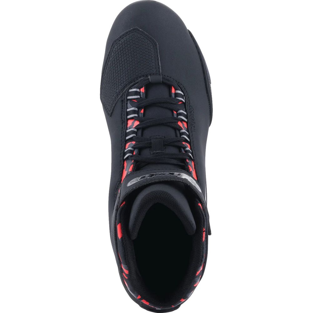 Alpinestars Sektor Waterproof Riding Shoes Black / Dark Grey / Fluo Red (Image 3) - ThrottleChimp