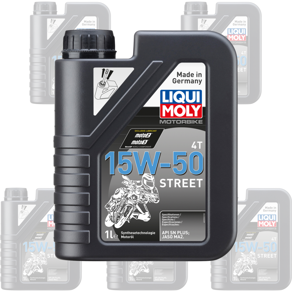 Liqui Moly 4 Stroke Semi Synthetic Street 15W-50 Oil - Box of 6 - ThrottleChimp