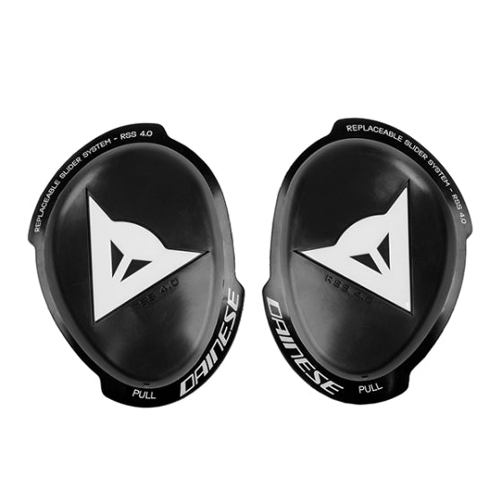 Dainese RSS 4 Knee Slider Full Kit Black / White FREE 1 YEAR Returns, FREE UK Delivery | ThrottleChimp