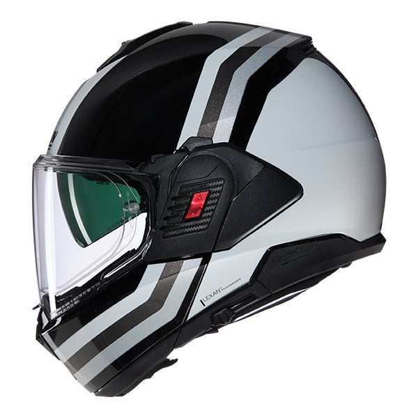 Nolan N120-1 Lineo Modular Flip-Up Helmet Black / White / Silver FREE 1 YEAR Returns, FREE UK Delivery | ThrottleChimp