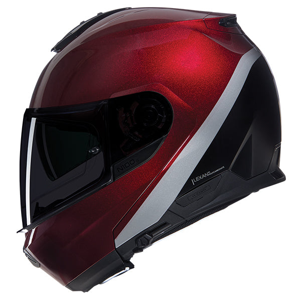 Nolan N100-6 Vern Speciale Modular Flip-Up Helmet Red / Black / Silver FREE 1 YEAR Returns, FREE UK Delivery | ThrottleChimp