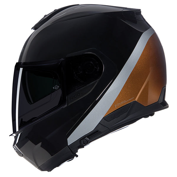 Nolan N100-6 Vern Speciale Modular Flip-Up Helmet Black / Orange / Grey FREE 1 YEAR Returns, FREE UK Delivery | ThrottleChimp