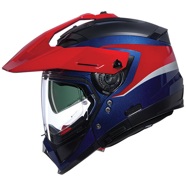 Nolan N70-2 X 06 Convinto Adventure Helmet Red / Blue / Black FREE 1 YEAR Returns, FREE UK Delivery | ThrottleChimp