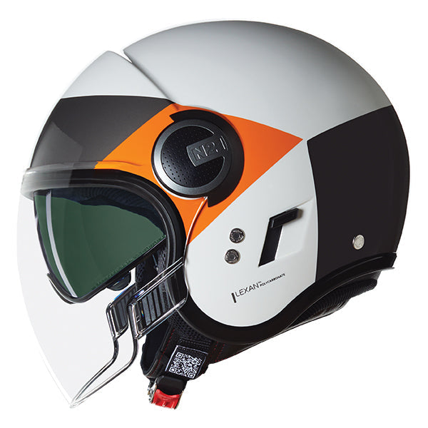 Nolan N21 Visor 06 Onirico Open Face Helmet White / Orange / Silver FREE 1 YEAR Returns, FREE UK Delivery | ThrottleChimp