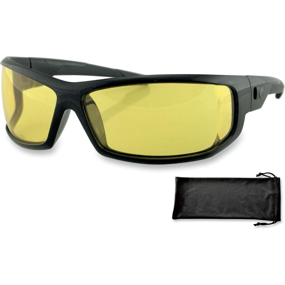 Bobster AXL Street Sunglasses Black With Yellow Lenses