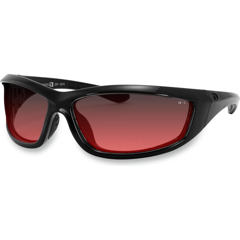 Bobster Charger Street Sunglasses Black With Rose Lenses