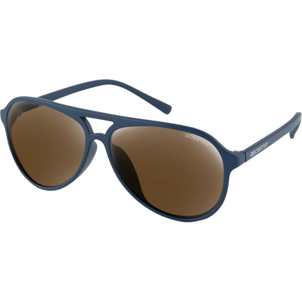 Bobster Maverick Sunglasses Matt Navy / Brown HD Silver