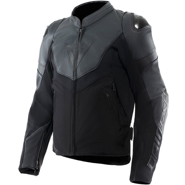 Dainese Iperattiva Leather Jacket Black / Black FREE 1 YEAR Returns, FREE UK Delivery | ThrottleChimp