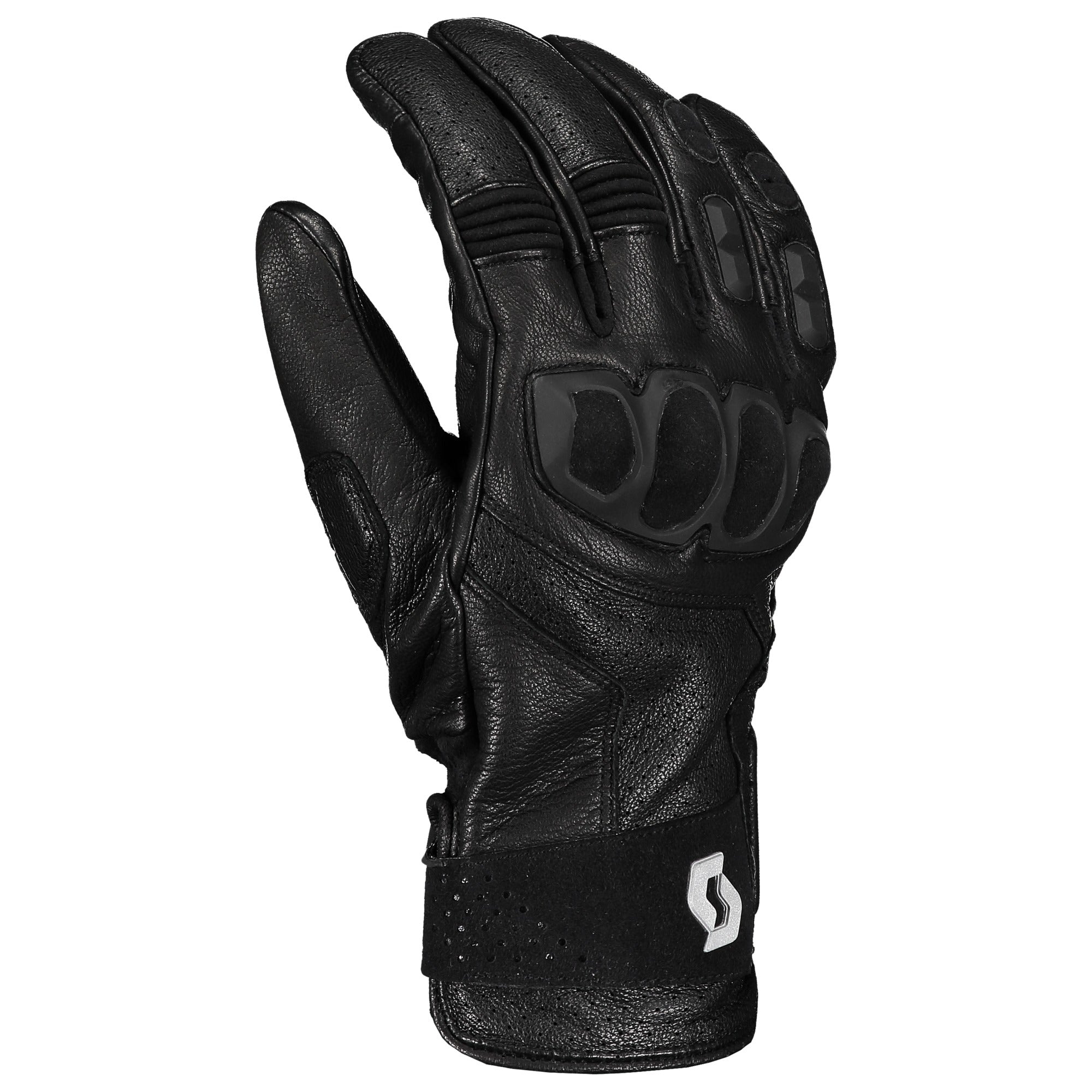 Scott Sport ADV Leather Gloves Black FREE 1 YEAR Returns, FREE UK Delivery | ThrottleChimp