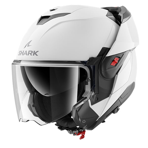 Shark OXO Flip Up Helmet Blank White FREE 1 YEAR Returns, FREE UK Delivery | ThrottleChimp