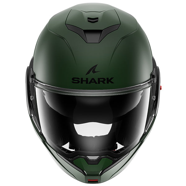 Shark OXO Flip Up Helmet Blank Matt Green FREE 1 YEAR Returns, FREE UK Delivery | ThrottleChimp