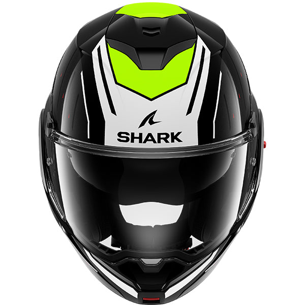 Shark OXO Flip Up Helmet Rydger Black / White / Fluo Yellow FREE 1 YEAR Returns, FREE UK Delivery | ThrottleChimp