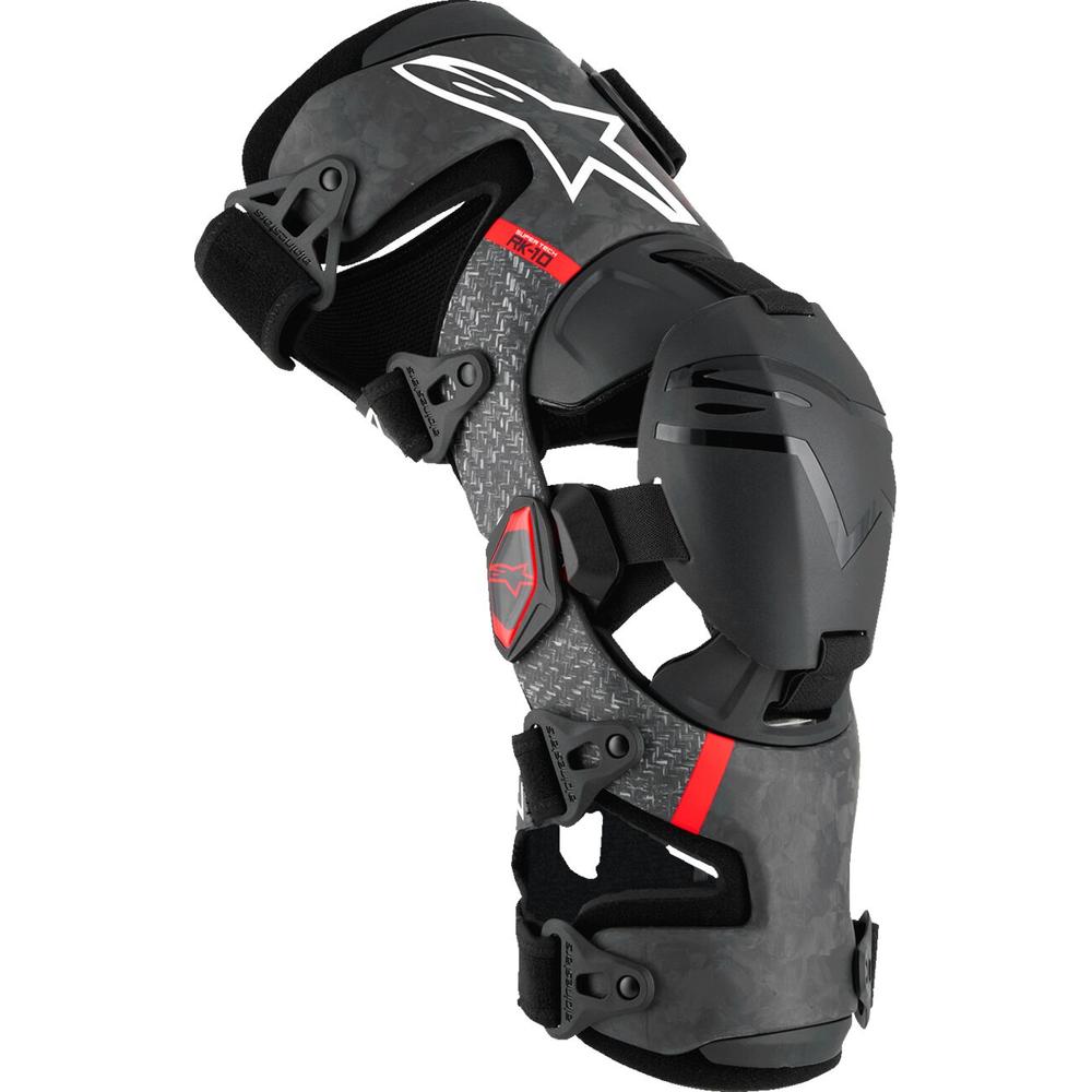 Alpinestars Supertech RK-10 Plasma Knee Braces Black / Red FREE 1 YEAR Returns, FREE UK Delivery | ThrottleChimp